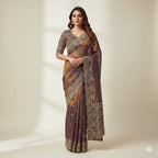 BSH180E1550 Fendy Satin Premium Designer Saree Readymade blouse  Upto 42 C11