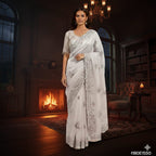 BSH180E1550 Fendy Satin Premium Designer Saree Readymade blouse  Upto 42 C7