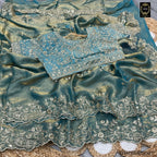 BSH180E1550 Fendy Satin Premium Designer Saree Readymade blouse  Upto 42 C6