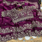 BSH180E1550 Fendy Satin Premium Designer Saree Readymade blouse  Upto 42 C3