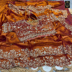 BSH180E1550 Fendy Satin Premium Designer Saree Readymade blouse  Upto 42 C1