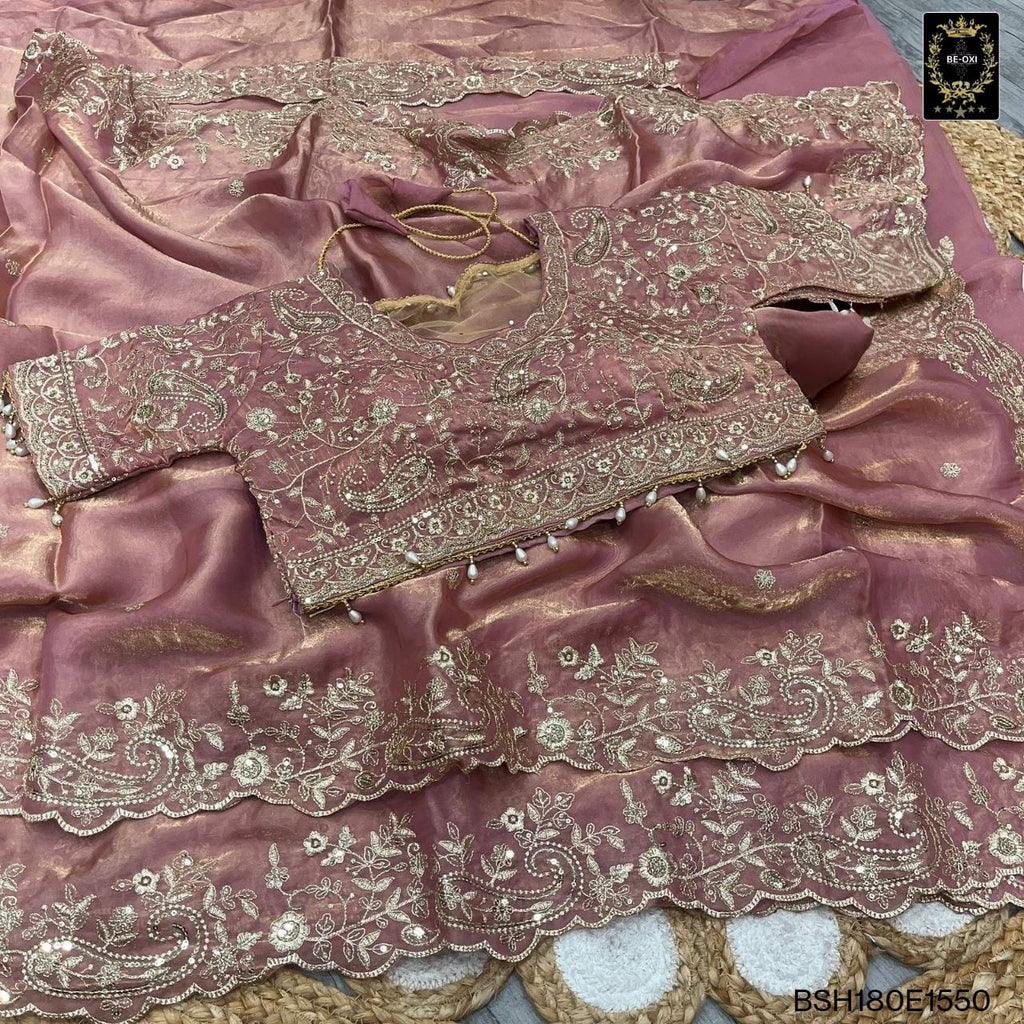 BSH180E1550 Fendy Satin Premium Designer Saree Readymade blouse  Upto 42 C14