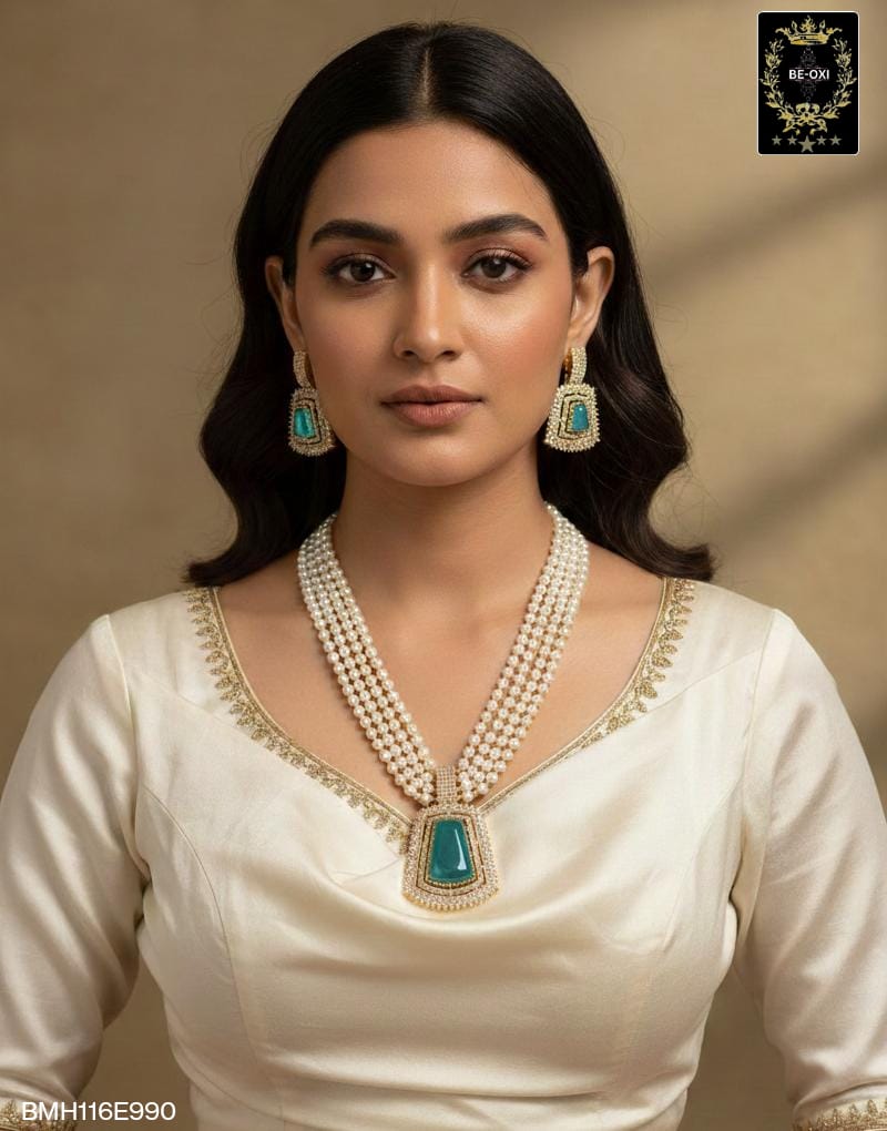BMH116E990 SKY MINT  HANDCRAFT PEARL MONALISA LONG