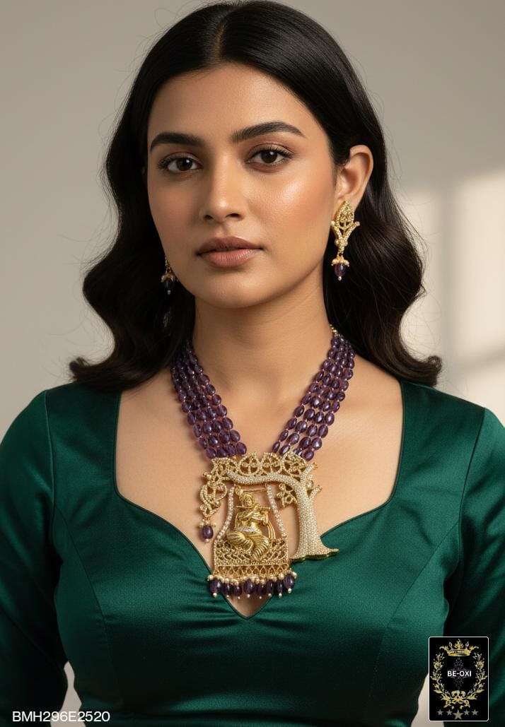 BMH296E2520 PURPLE MOISSANITE KRISHNA LONG