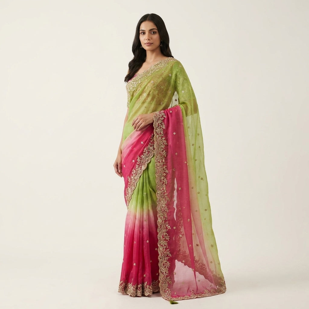 Satin Aura Saree